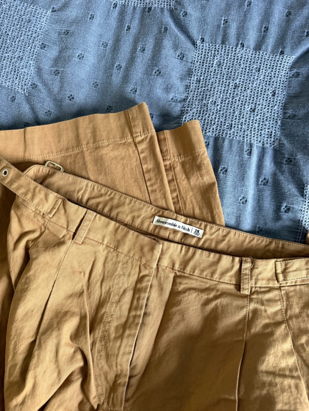 Abercrombie & Fitch Tan Wide-Leg Trousers